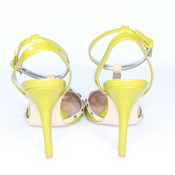 Sole Society Avocado Green Silver Studded Heels - Picture 6 of 8